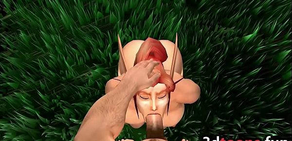  3D Sex Big Tits Elf Fucked In The Forest